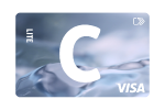 C lite virtuaalkaart C ja VISA logodega.