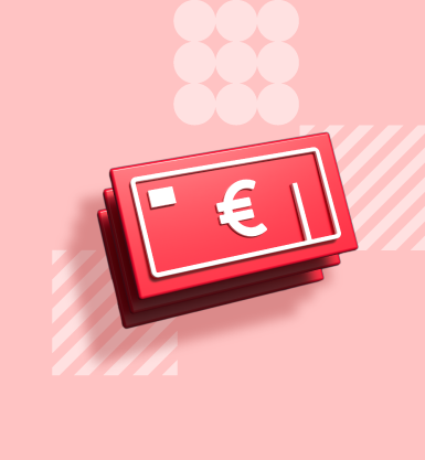Gaafiline punane euro rahatähe ikoon. 
