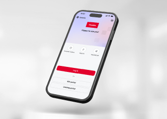 Mobile phone screen displaying the Citadele mobile app login view.
